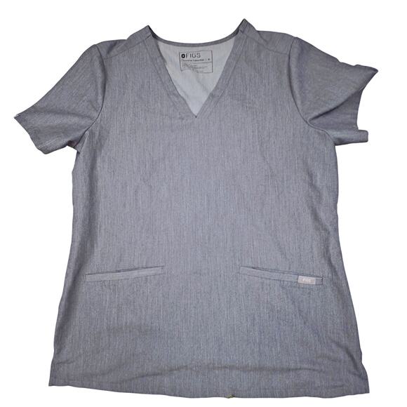 FIGS Technical Collection Casma Three Pocket Scrub Top Graphite Gray MEDIUM - Picture 2 of 6